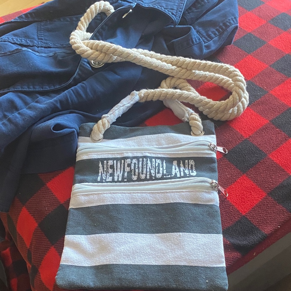 Striped Crossbody Bag with Rope Strap